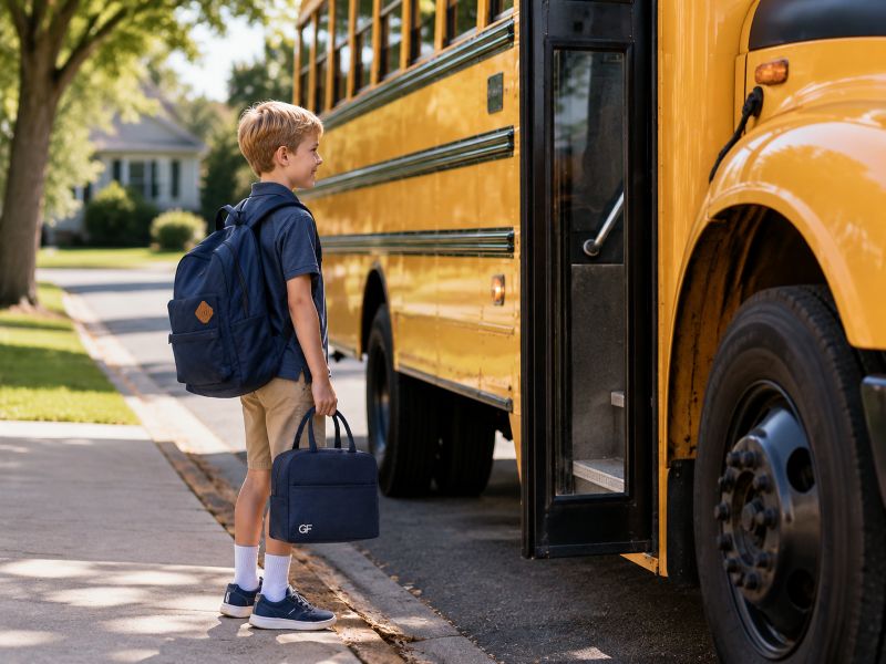 Navy-insulated-lunch-bag-boy-with-american-school-bus