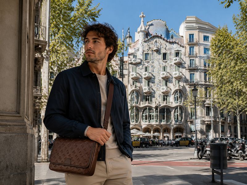 a-brown-embossed-travel-crossbody-bag-carried-by-a-man