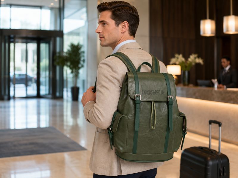 a-business-man-carrying-a-dark-green-backpack