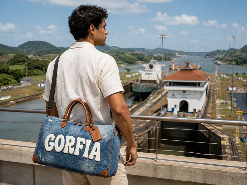 a-man-carrying-a-foam-print-duffle-bag