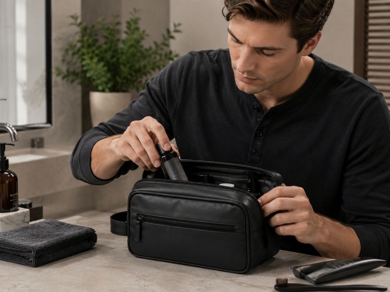 black-leather-mens-toiletry-bag