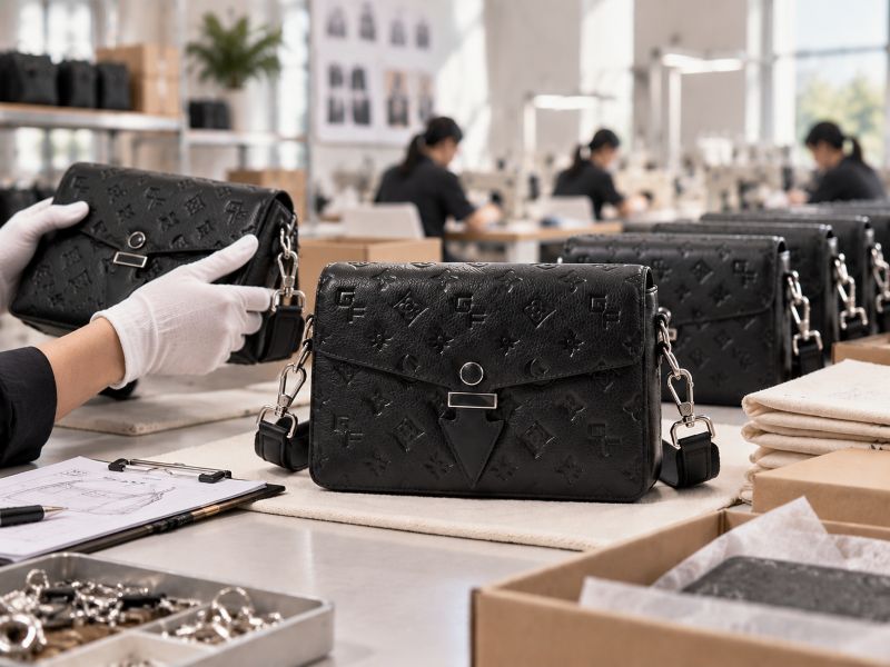 black-monogram-crossbody-bag-factory-inspection-scene