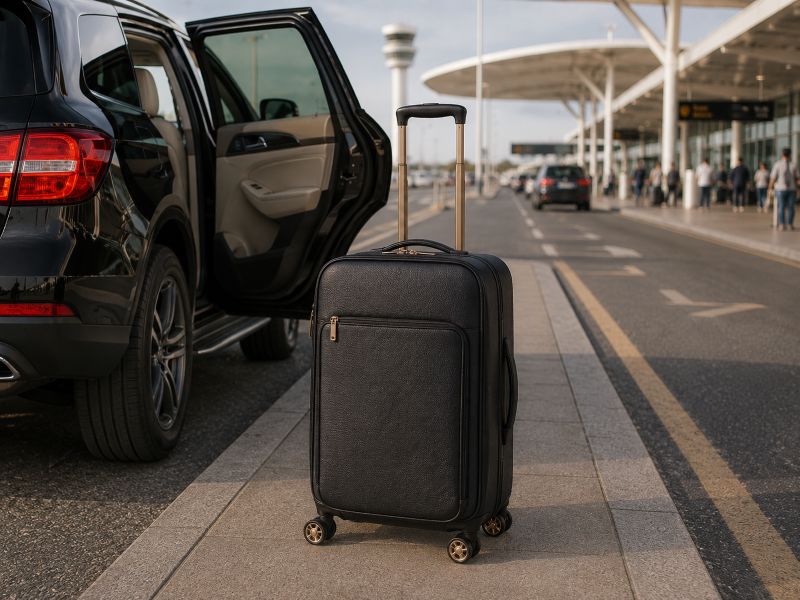 black-soft-luggage-at-airport-curbside