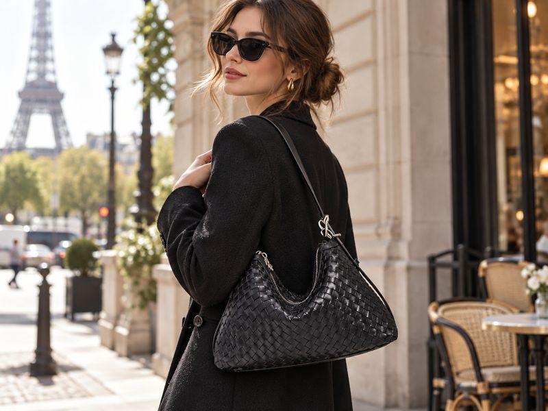 black-woven-leather-hobo-bag-gorfia-paris-street-model