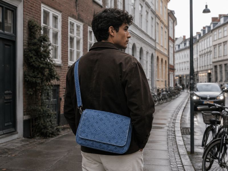 blue-denim-messenger-bag-carried-by-a-man-in Denmark