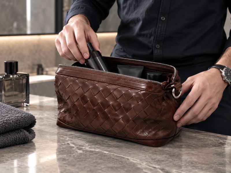 brown-woven-leather-toiletry-bag