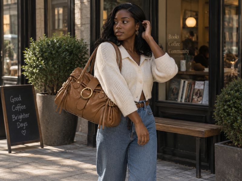 brown‑vintage‑leather‑city‑bag-carried-by-a-woman