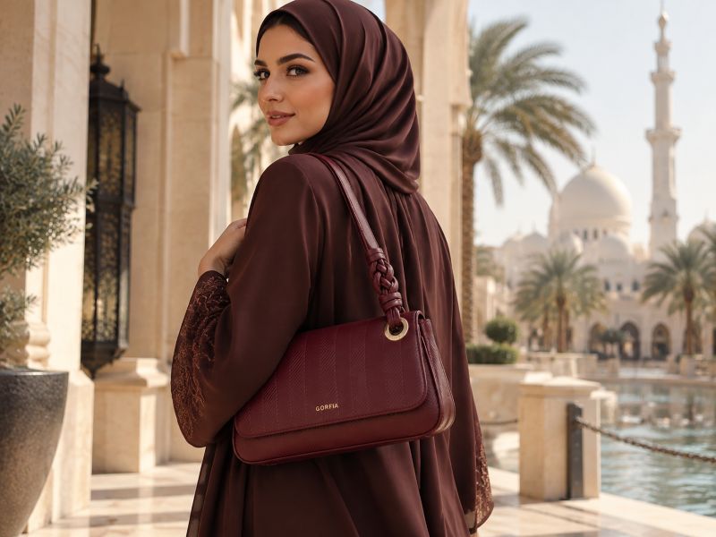 burgundy-handbag-muslim-woman-outdoor-shoot