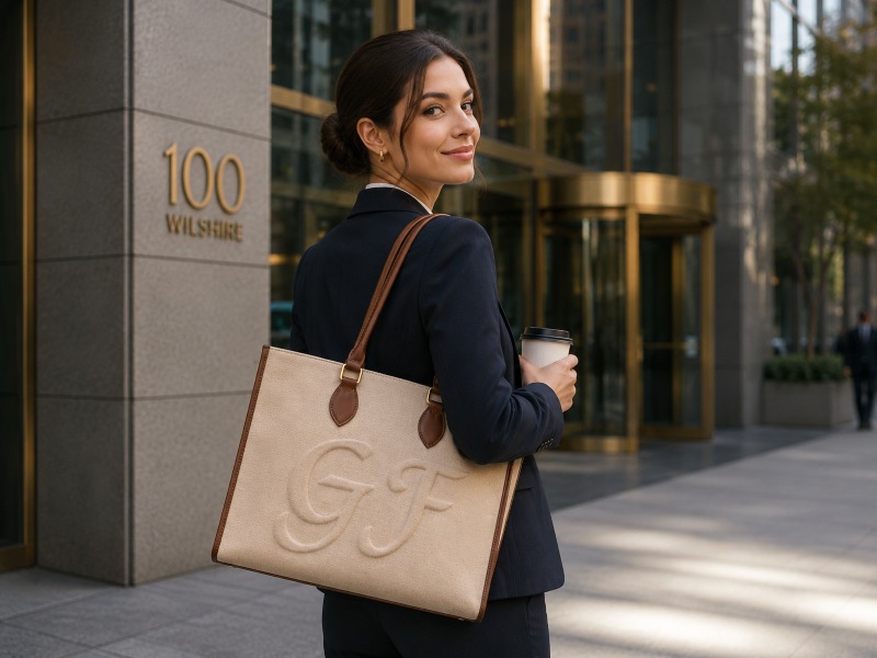 a-tan-work-tote bag-carried-by-a-business-woman