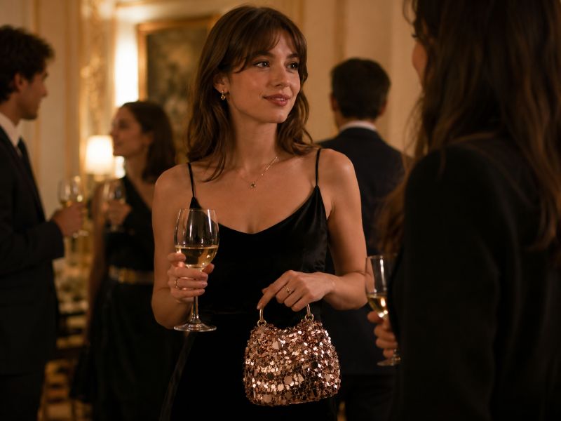 champagne-sequin-bag-carried-by-a-young-French-woman