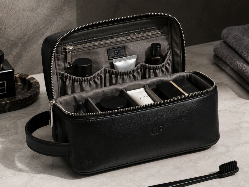custom-black-leather-dopp-kit-with-organized-interior-and-debossed-logo