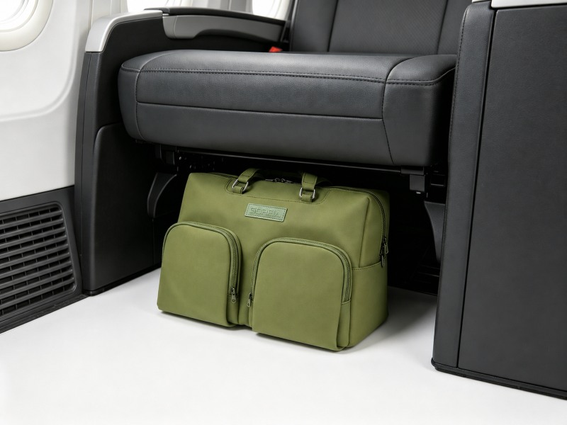 green-duffle-bag-under-the-seat
