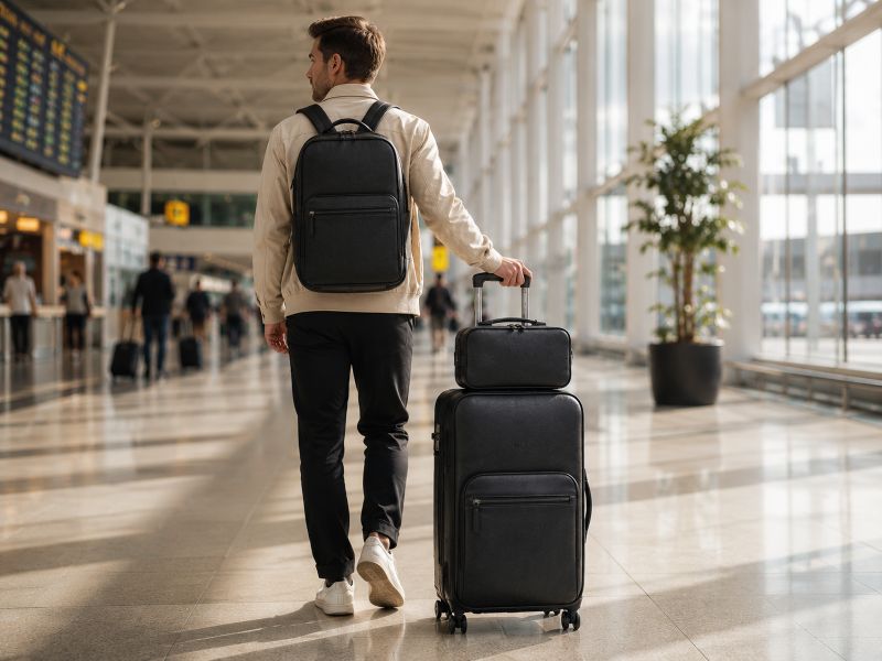 man-with-black-luggage-backpack-at-airport