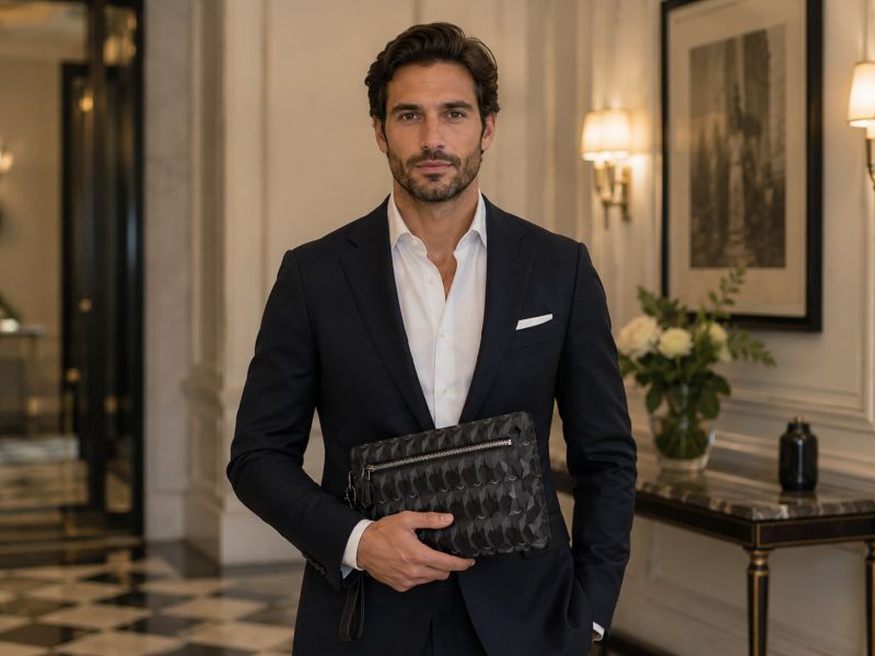 men-geometric-texture-clutch-bag