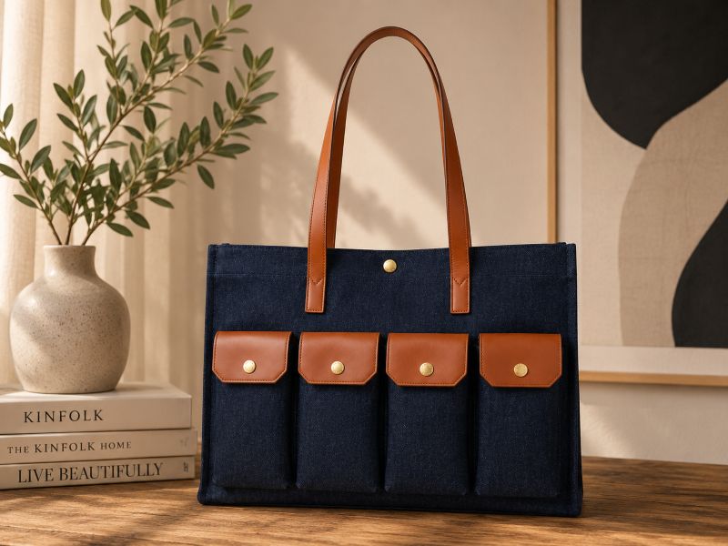 multiple-pockets-denim-tote