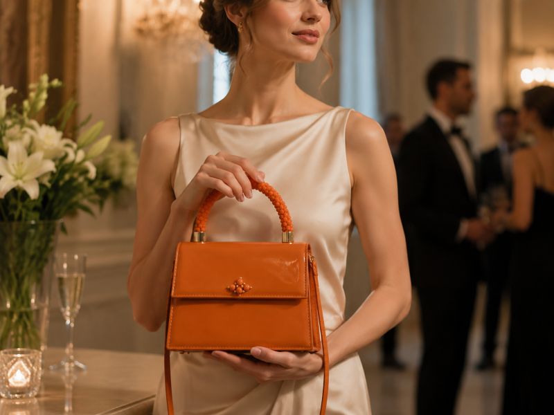 orange-beaded-bag-carried-by-a-woman-in-formal-place