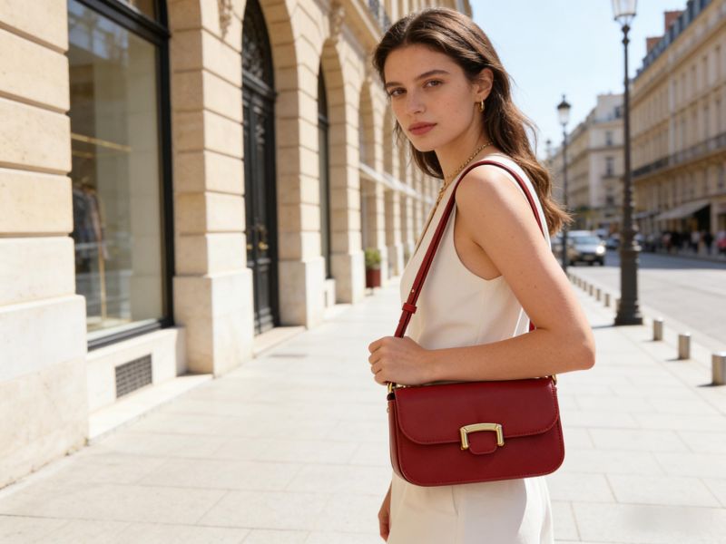 red crossbody bag