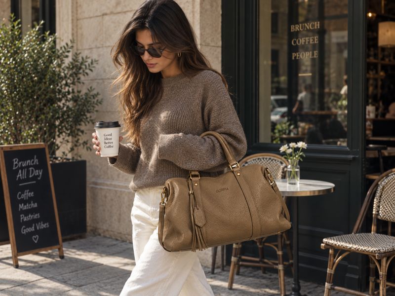 taupe‑leather‑city‑handbag‑outdoor‑model‑shot