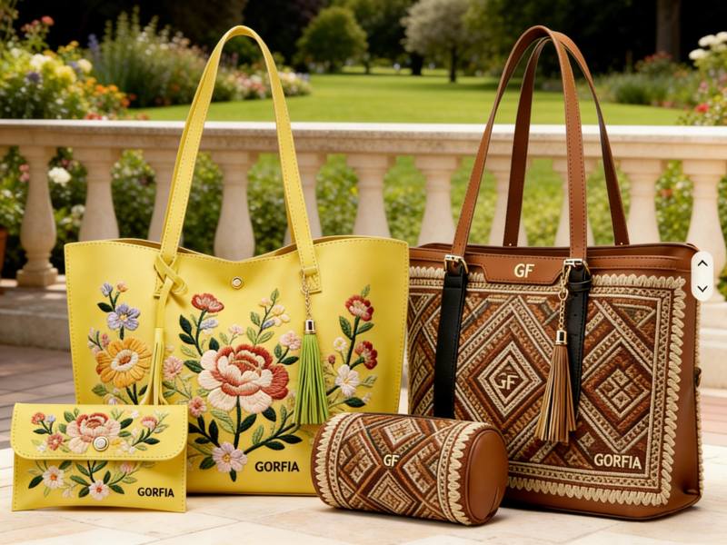 yellow-and-brown-embroidered-bags