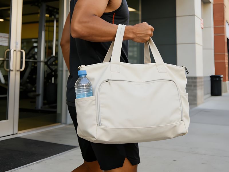 Canvas gym tote bag
