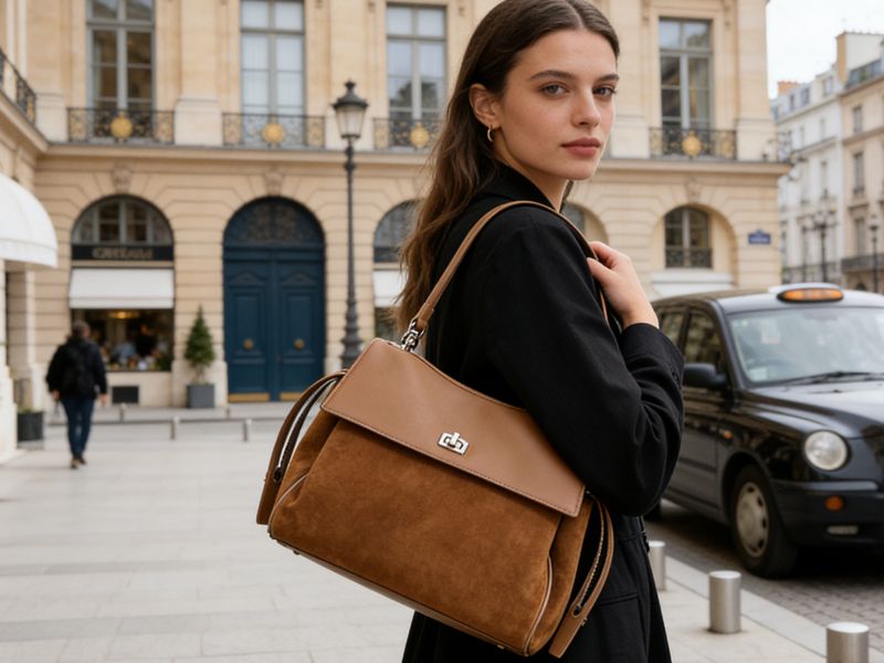 stylish-woman-carrying-brown-suede-designer-bag-in-parisian-street