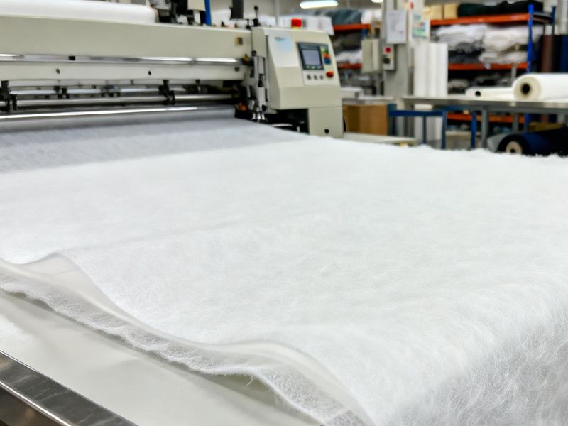 White-non-woven-fabric-key-material-for-bag-embroidery-production-setting-suitable-for-tote-bag-luggage-fabric-applications
